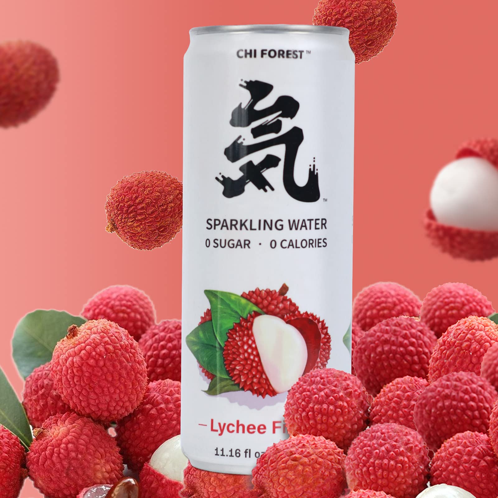 Chi Forest Lychee Sparkling Water 24 Cans  Flavored Sparkling Water  0 Sugar And 0 Calorie Bubbly Water  Refreshing Carbonated Water  Perfect For Party  Exercise Or Work  11.16 Fl Oz  Pack Of 24