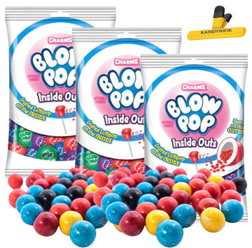 BLOW POPS | Charms Blow Pop Gumballs Candy, INSIDE OUTS, 7oz - (3 PACK)