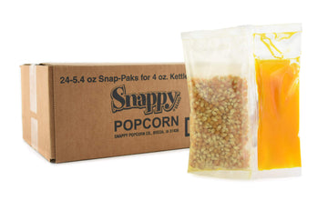 Snappy Popcorn Snap Pack Poppers, Yellow Popcorn, Coconut Oil And Buttery Flavored Salt, 24 Count