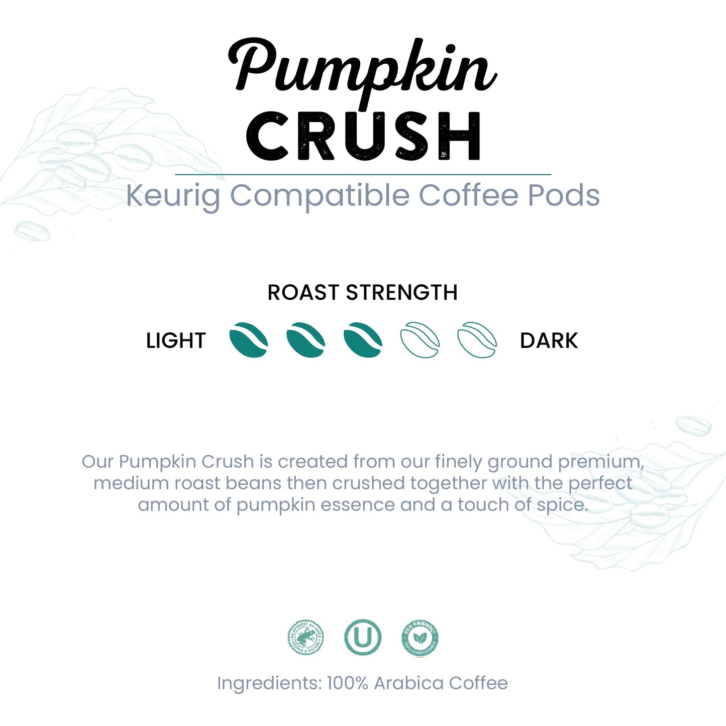 Tayst Coffee Pods, Pumpkin Crush Medium Roast, K Cups Compatible With Keurig Coffee Maker, Sustainable Single Serve, Pack Of 100