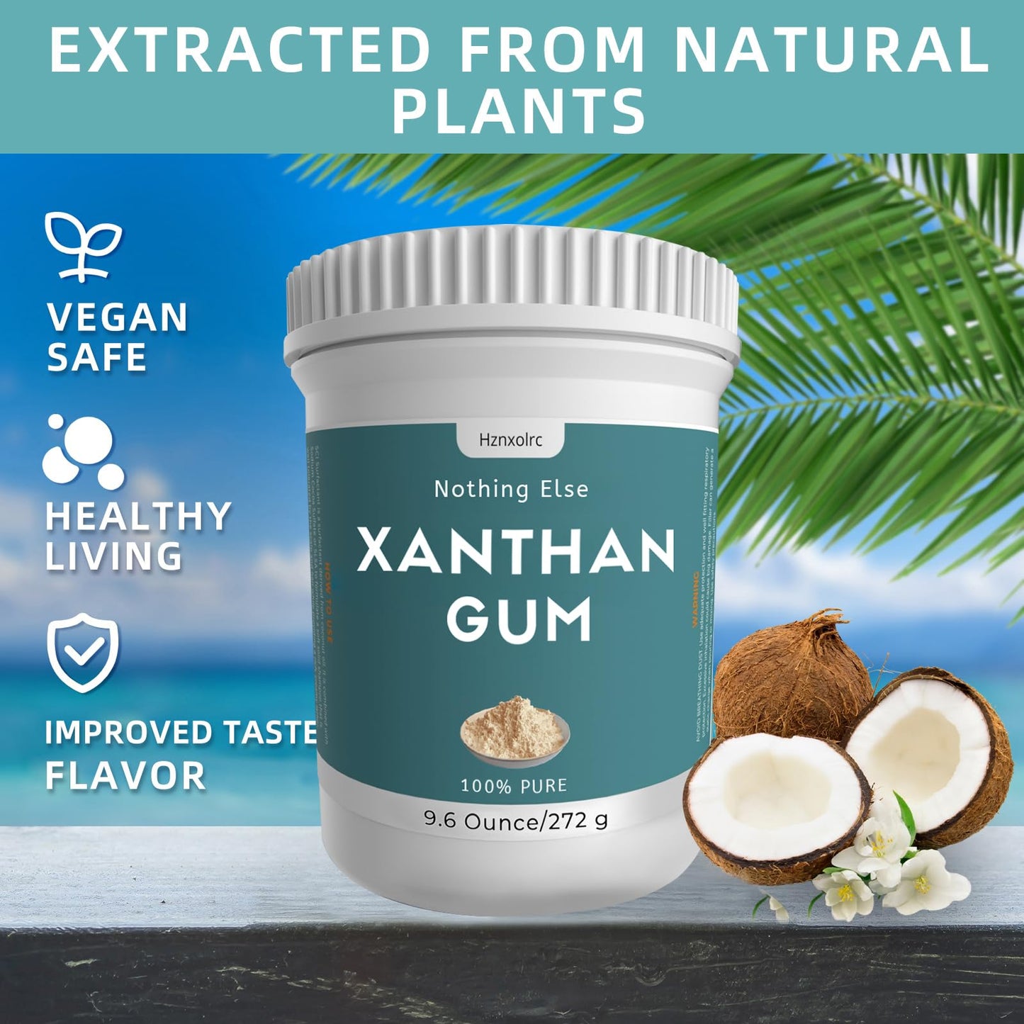 Hznxolrc Xanthan Gum Powder, Gluten Free Thickener for Baking, 9.6 oz
