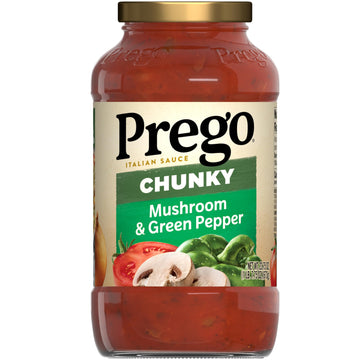 Prego Chunky Mushroom And Green Pepper Pasta Sauce, 23.75 Oz Jar