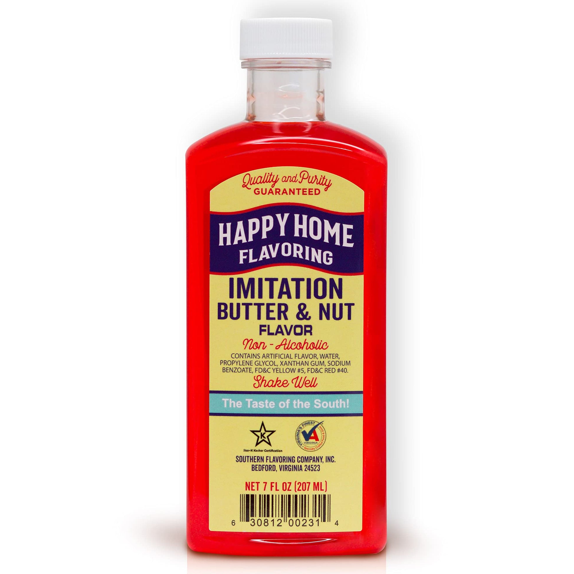 Happy Home Imitation Butter & Nut Flavoring, Non-Alcoholic, Certified Kosher, 7 Fl Oz
