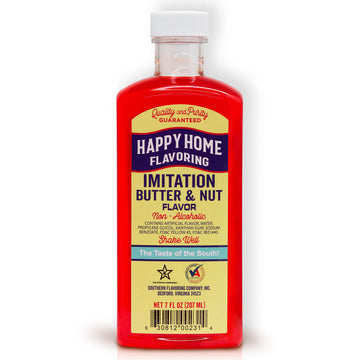Happy Home Imitation Butter & Nut Flavoring, Non-Alcoholic, Certified Kosher, 7 Fl Oz