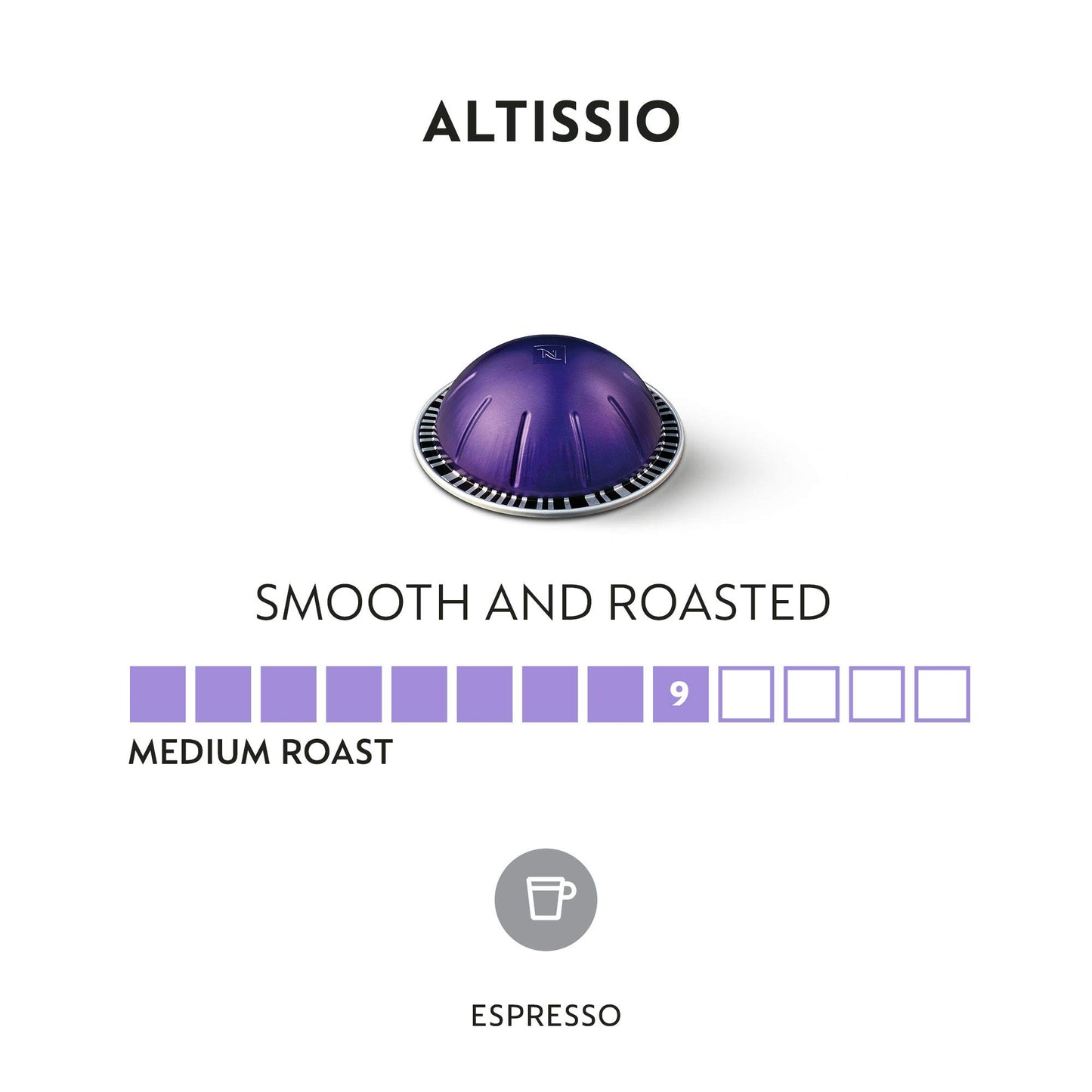 Nespresso Vertuo Altissio Espresso compact pieces, Medium Roast, 50 Count Pods
