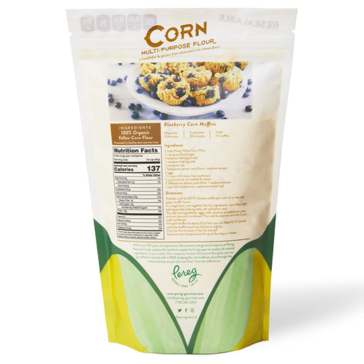 Yellow Corn Flour (14 Oz) - Vegan, Non-Gmo, Made In Usa, Gluten-Free - Cornflour For Mexican Dishes, Bread, Muffins, Cakes, Tortillas, Pupusas & Bakery - Resealable Packaging
