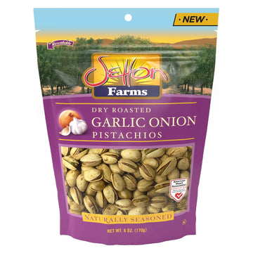 Pistachios Garlic Onion, In-Shell, 6 Oz. Bag, Kosher