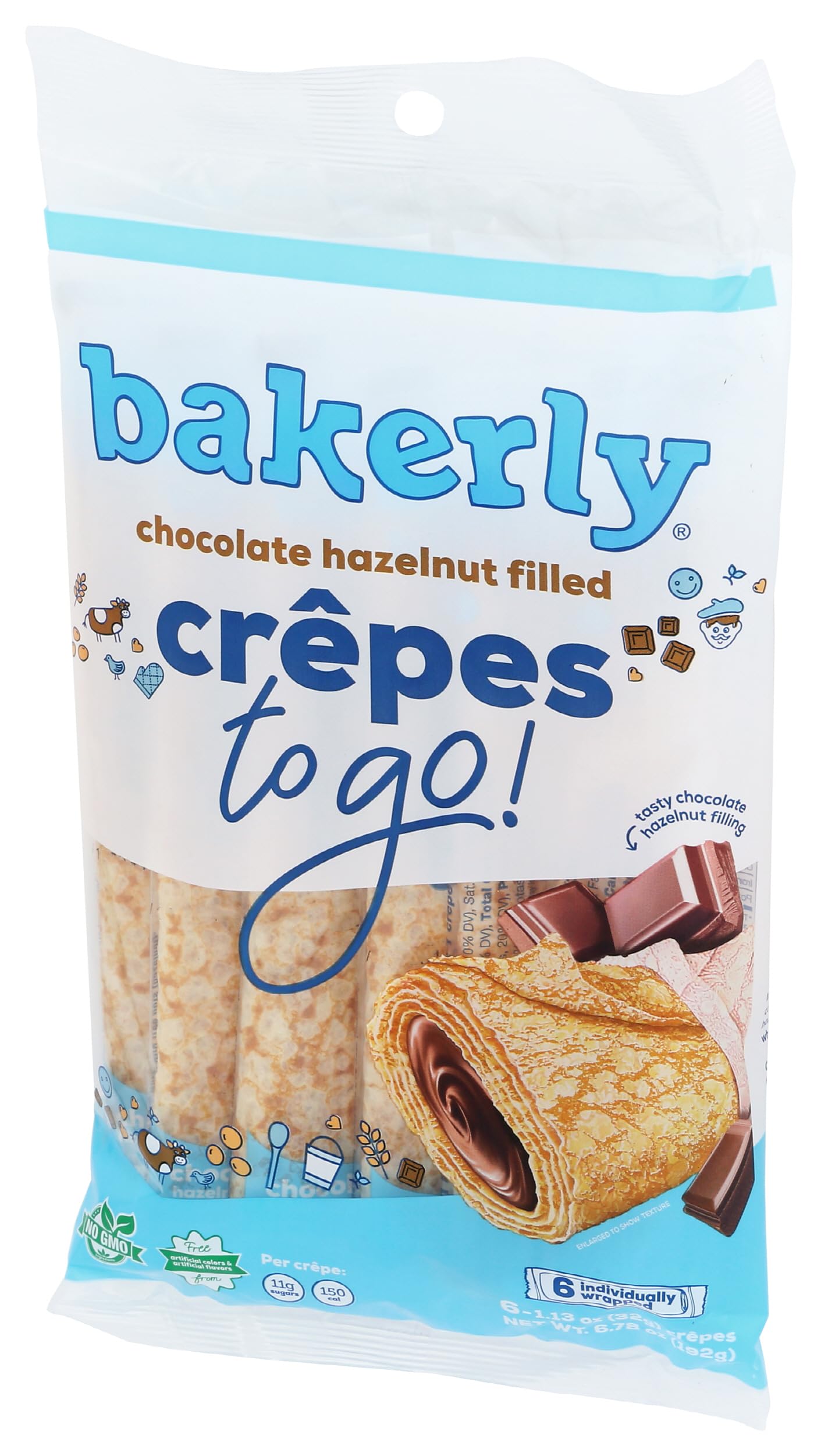 bakerly Chocolate Hazelnut Filled Crpes, 6 Pack, 6.78 Ounce (Frozen)