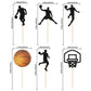 24Pcs Basketball Cupcake Toppers Star Sports Fan Basketball Backboard Cupcake Picks Baby Shower Basketball Players Sports Theme