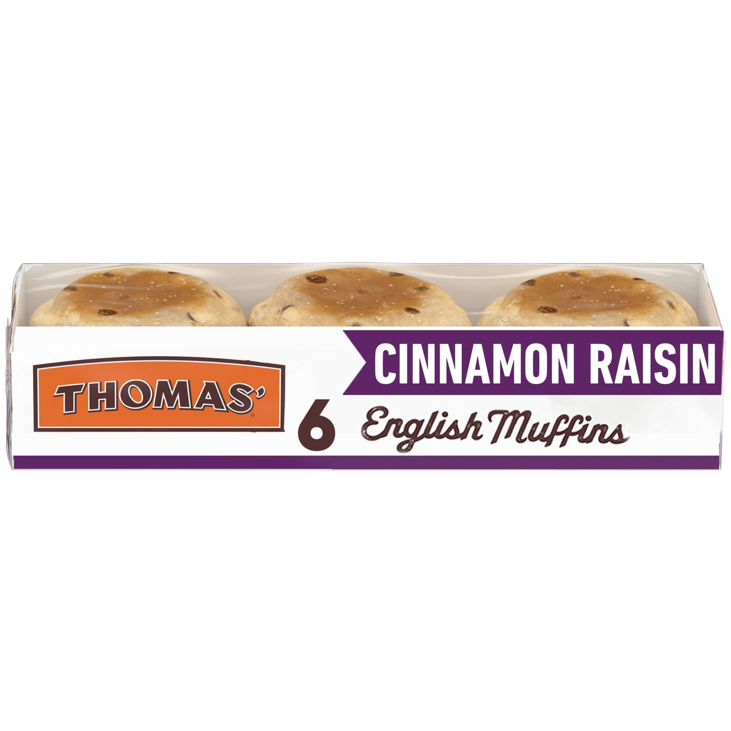 Thomas Cinnamon Raisin English Muffins, 6 Count, 13 Oz Package of English Muffins