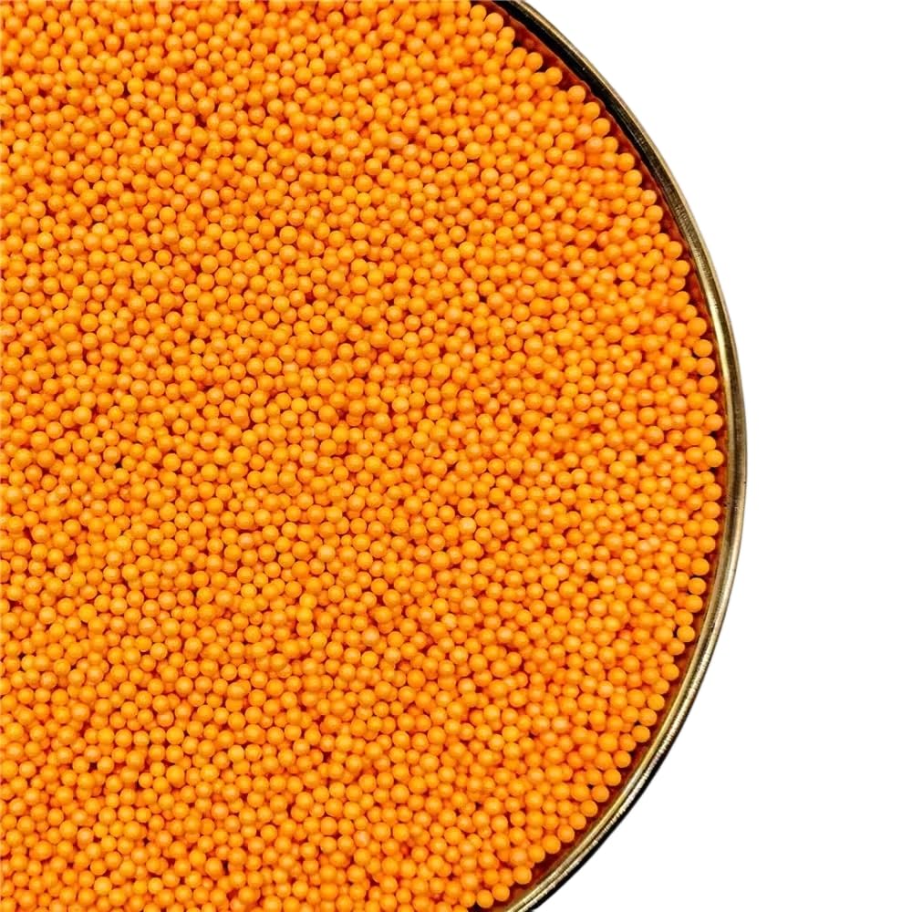 Sprinkles,Orange Edible Pearl Sprinkles for Cake Decorations, Baking, Ice Cream, Cookies, Cupcake Topper Edible Pearls Sprinkles
