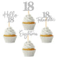 48Pcs 18Th Birthday Cupcake Toppers Hello18 Glitter 18 And Fabulous Eighteen Cake Topper 18 Years Old Cupcake Picks For Boy Girl