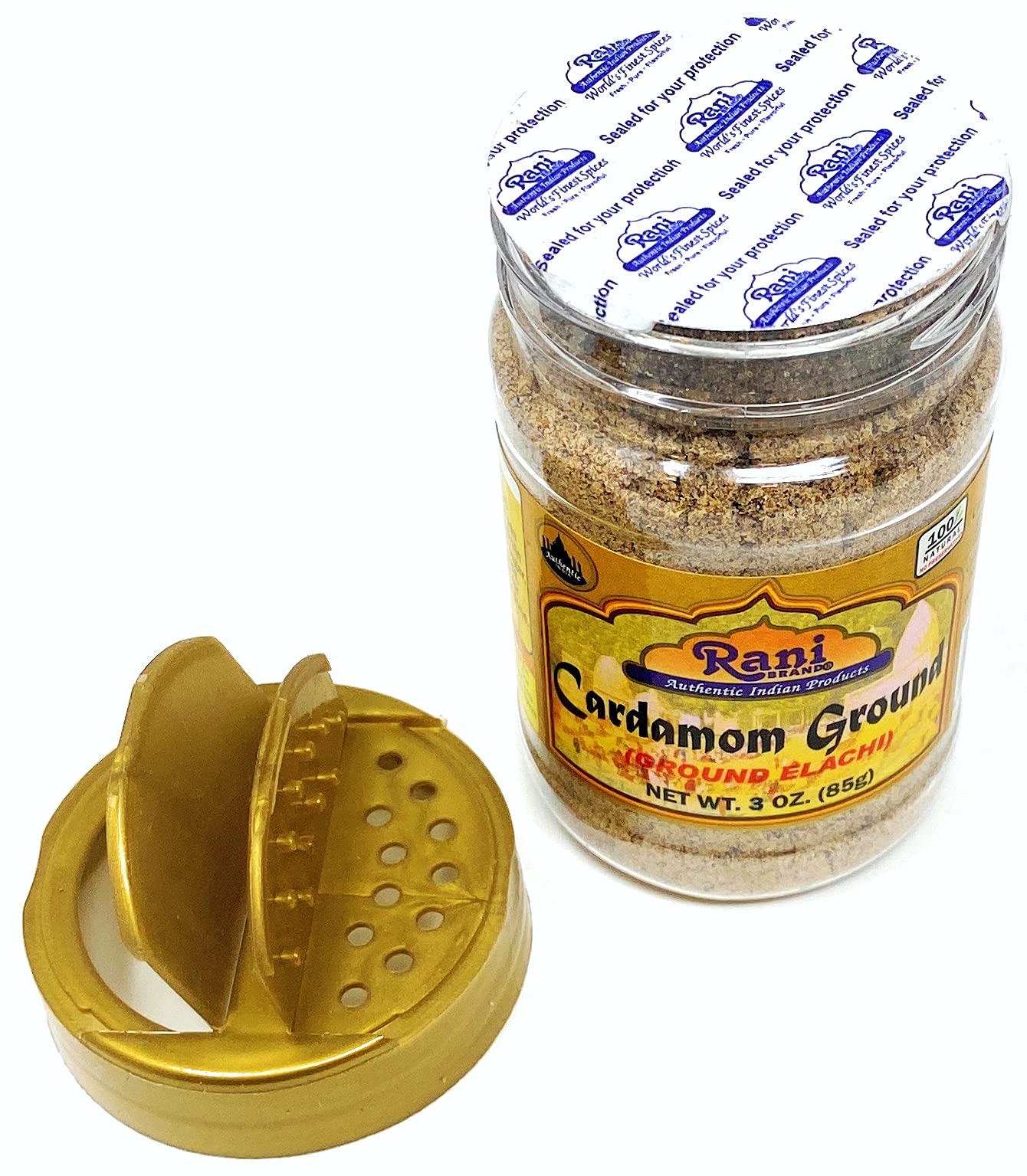Rani Cardamom (Elachi) Ground, Powder Indian Spice 3Oz (85G) Pet Jar ~ All Natural | No Color Added | Gluten Friendly | Vegan | Non-Gmo | Kosher | No Salt Or Fillers