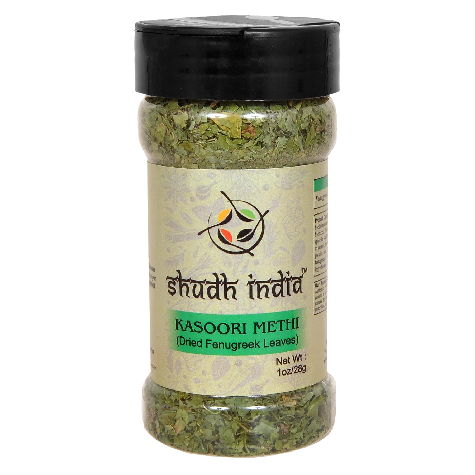 Shudh India Dried Fenugreek Leaves (Kasoori Methi) Ground Spice ~ All Natural | Salt-Free | Vegan | No Colors | Gluten Friendly 