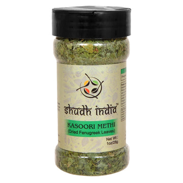 Shudh India Dried Fenugreek Leaves (Kasoori Methi) Ground Spice ~ All Natural | Salt-Free | Vegan | No Colors | Gluten Friendly 