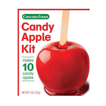 Concord Foods Candy Apple Kit - Classic Red Candy Apples For Family Treats, Carnivals, Fairs, And Fundraisers - Includes Candy A