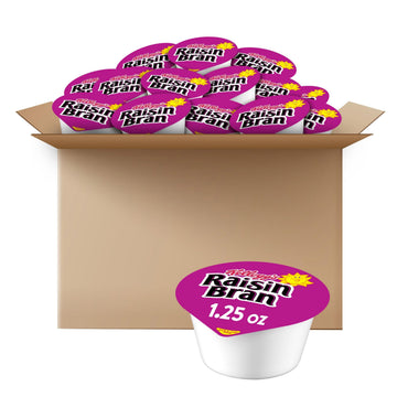 Kelloggs Raisin Bran Breakfast Cereal Cups, Fiber Cereal, Original, 1.25 oz (Pack of 96)