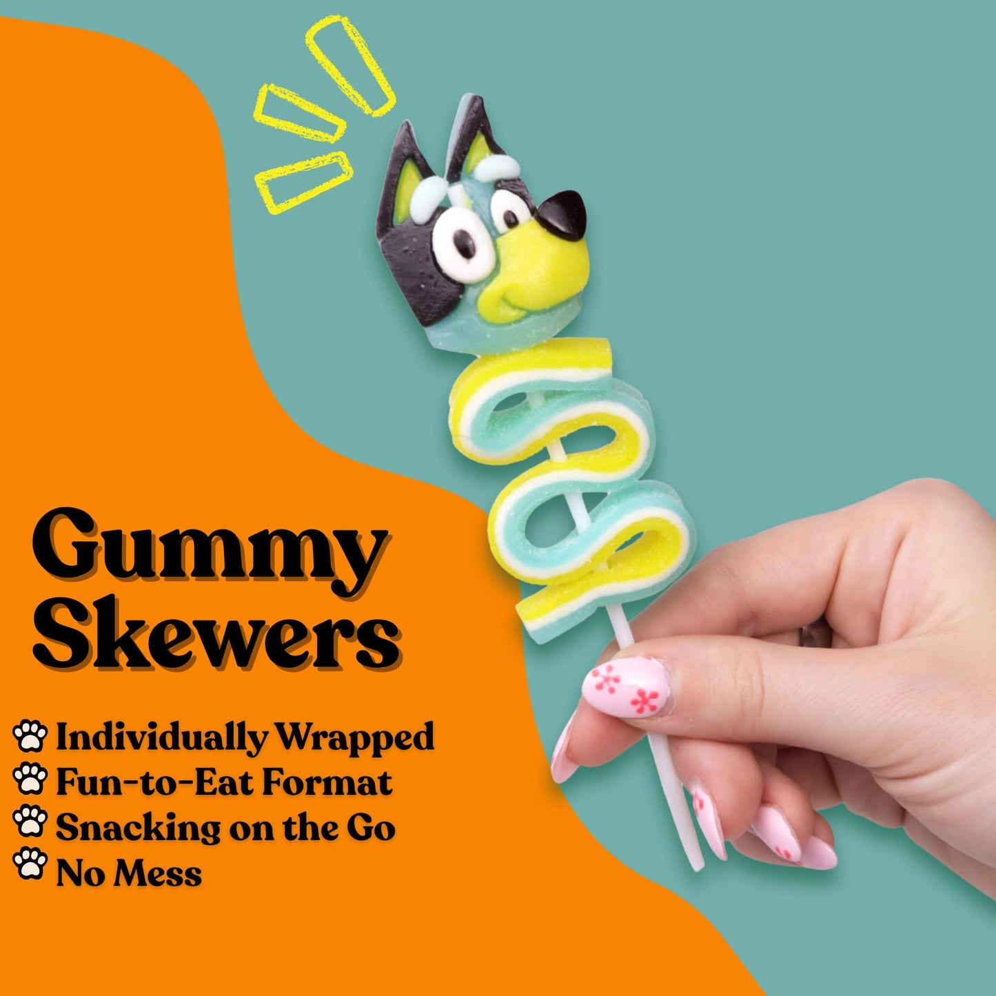 Galerie Bluey and  card-style Gummy Lollipops - Individually Wrapped Party Favor  , 4 Pack