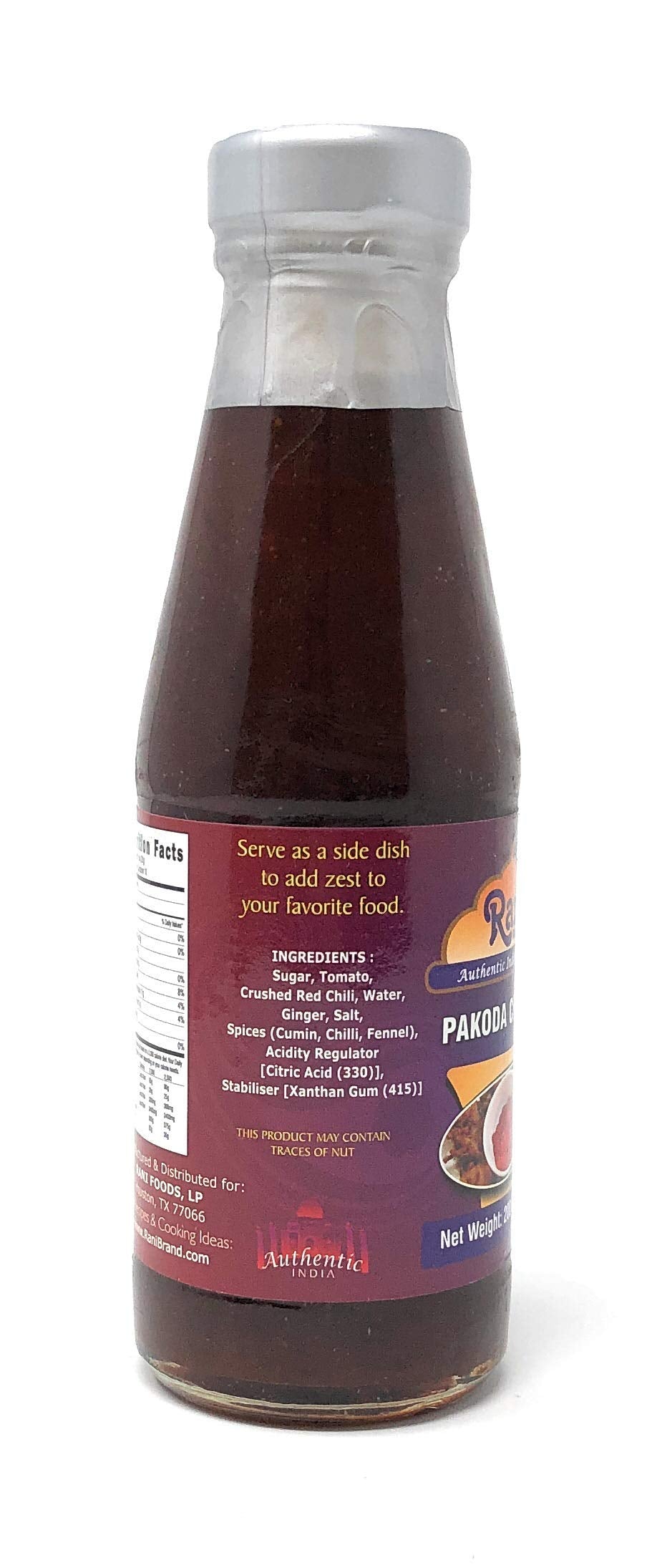 Rani Pakoda / Pakora Chutney (Sweet, Sour & Spicy Dipping Sauce) 7Oz (200G) Glass Jar, Ready To Eat, Vegan ~ Gluten Free | Non-G