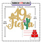 Tivurcia Cake Topper, Fiesta 19th Birthday Decoration, Gold Color, Tropical Theme