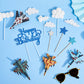 Aircraft Happy Birthday Cake Decoration Air Force Cake Topper Airplane Figurine Happy Birthday Cake Topper Mini Sunglasses Cloud