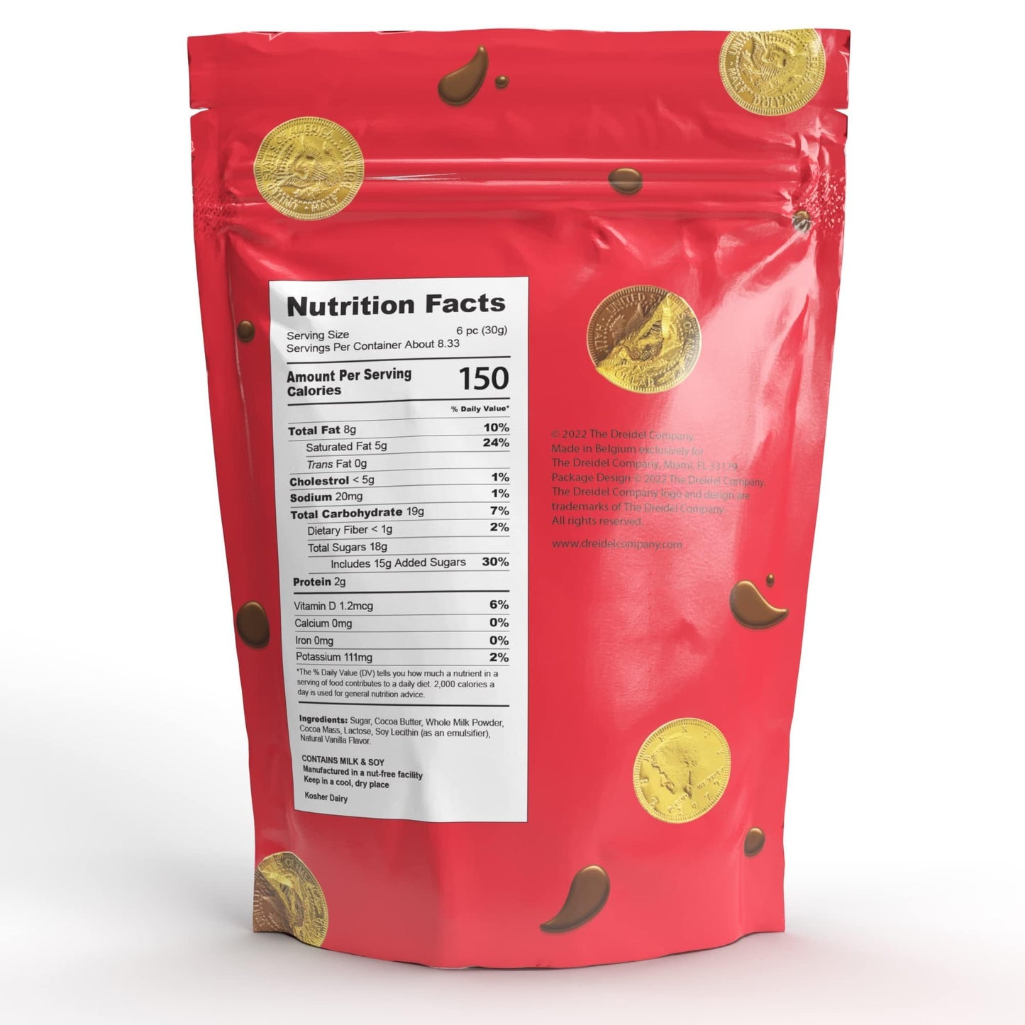 Fruidles Edible Gold Half Dollar Coins, Nut Free, Non-GMO, Kosher Dairy, 25-Pack