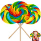 The Dreidel Company Jumbo Rainbow Swirl Lollipop, 5 Inch, 140 Gram, Pack of 6, Multicolor