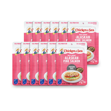Chicken Of The Sea Alaskan Pink Salmon, 2.5 Ounce Packets (Box Of 12), Wild Caught Salmon, Everything Bagel Seasoning
