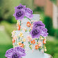 Rssta i Artificial Roses Cake Topper, 9 Pack, Cardstock, 2.6 inches, Purple, Model XM848-purple, Ideal for Weddings and Parties