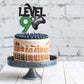Caiwowo Level 9 Game Birthday Cake Topper - Paper Decoration, Black, for Boys 9th Birthday Party