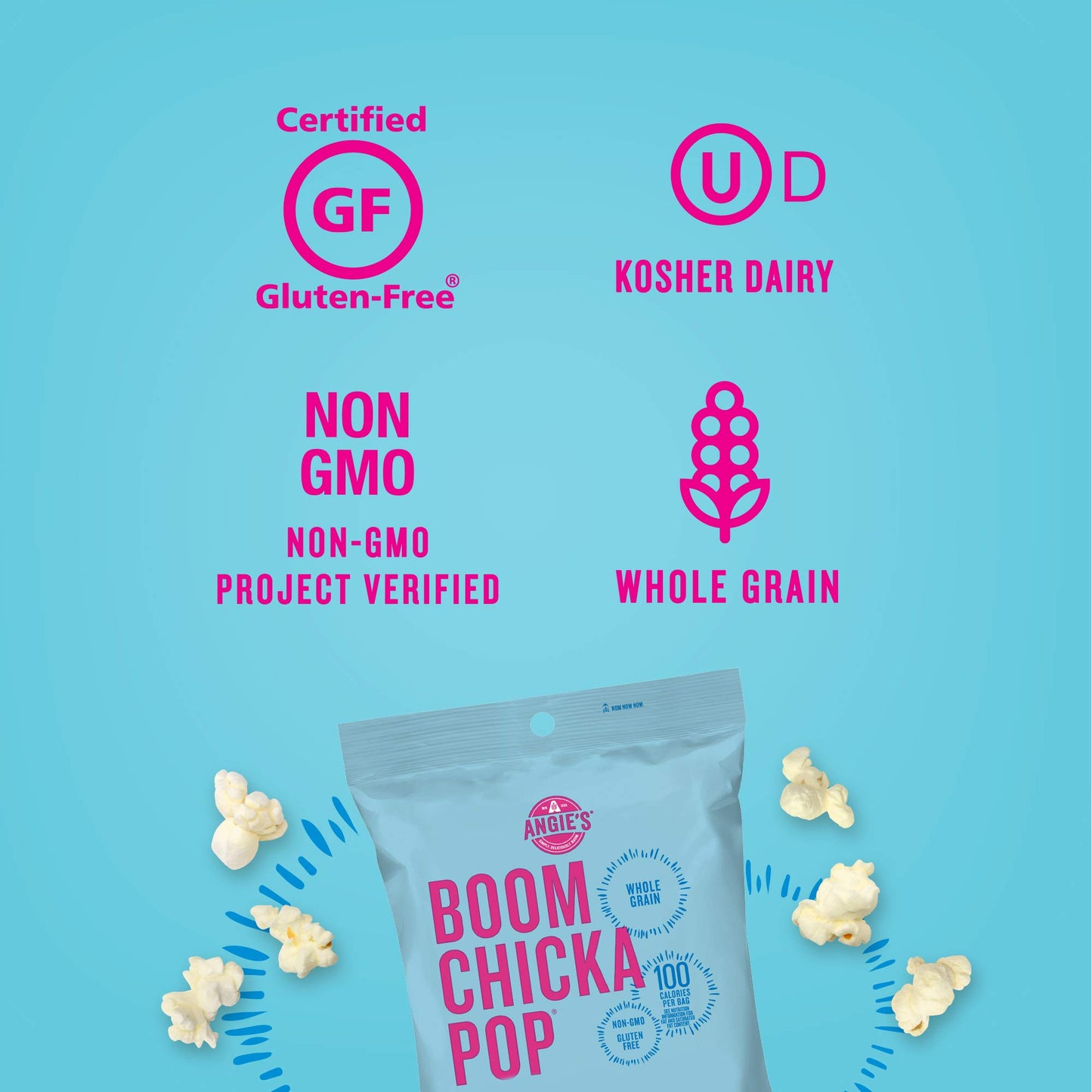 BOOMCHICKAPOP Real Butter Popcorn, 4.4 oz Pack of 12, 20818780015039