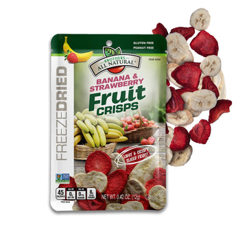 Brothers All Natural Freeze Dried Fruit Crisps, Banana Strawberry, 0.42 Oz (Pack of 24), Made with 100% Fruit, Gluten Free, Soy 