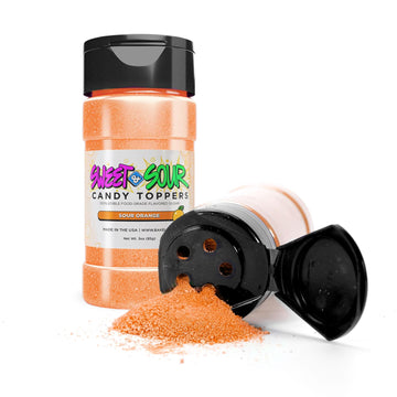 Bakell - Sour Orange Candy Topper (85g 1x Shaker Jar) for Fruit, Food & Dessert