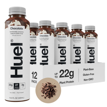 Huel Ready-to-Drink Chocolate Meal Replacement, 20g Protein, Vegan, 16.9 Fl Oz (Pack of 12)