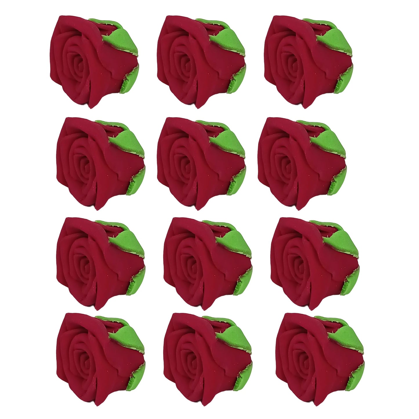Confect Edible Deep Burgundy Rose Toppers - Edible Roses For Cake & Cupcake Decorations, Perfect For Weddings & Special Occasion