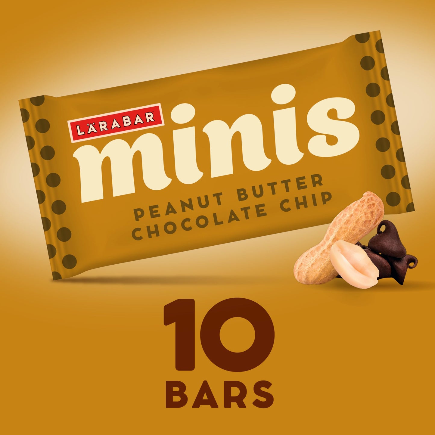 Larabar Peanut Butter Chocolate Chip Mini Bars, Gluten Free Vegan, 10 ct