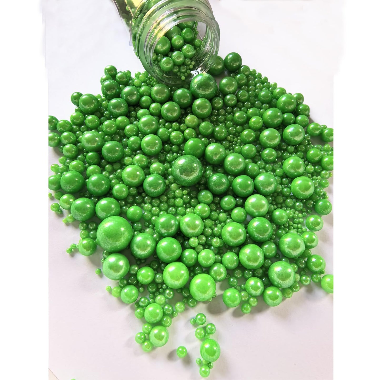 Edible Christmas Green Pearl Sugar Sprinkles Candy Baking Edible Cake Decorations Cupcake Toppers Cookie Decorating Celebrations