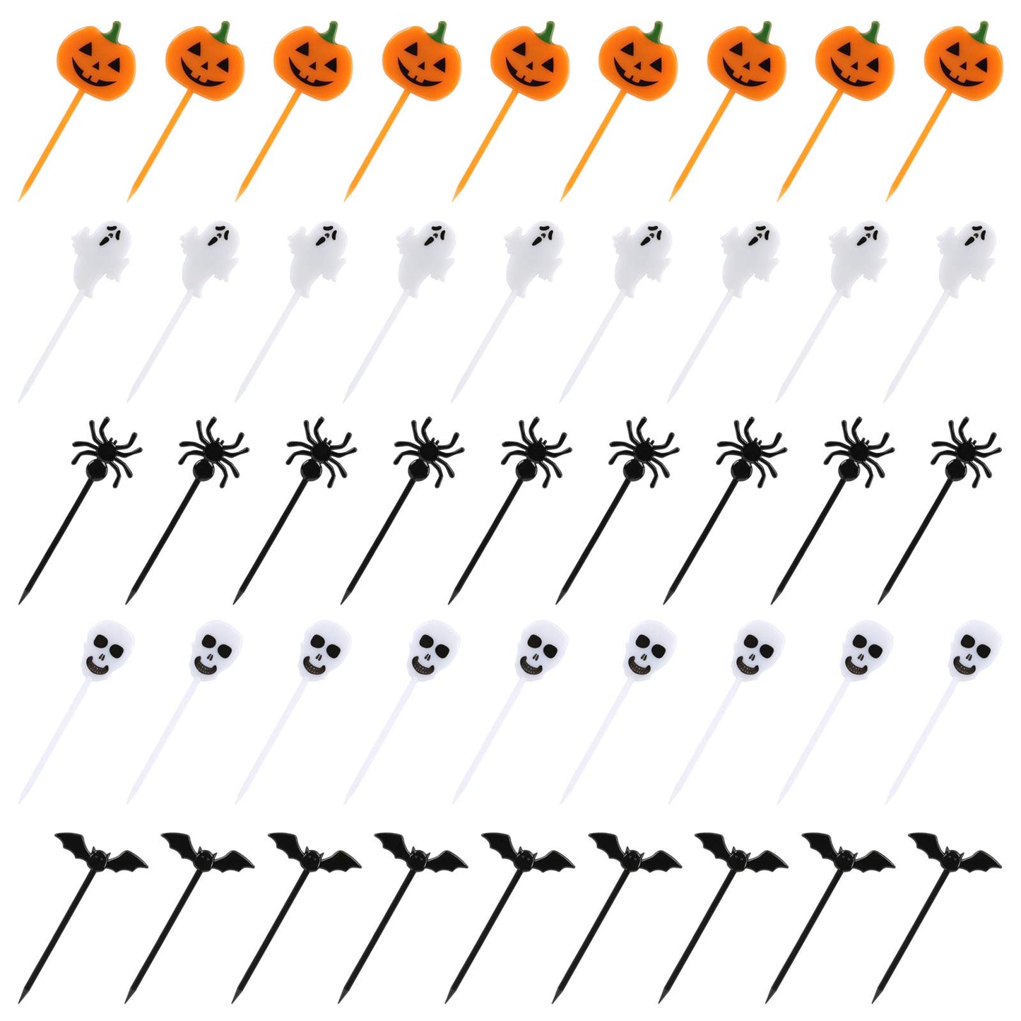 100 Pcs Halloween Picks Plastic Halloween Party Cupcake Toppers Halloween Appetizer Picks