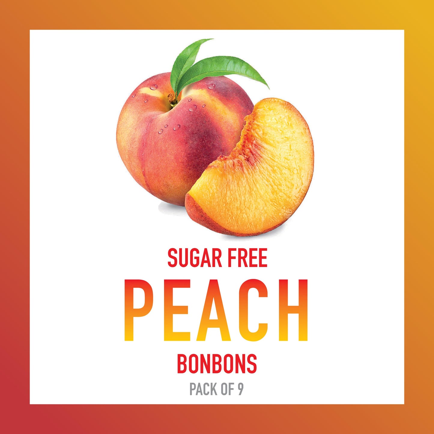 Swiss Imports Sugar Free Bonbons Hard Candy Drops, Peach Flavor, 9 Count Box