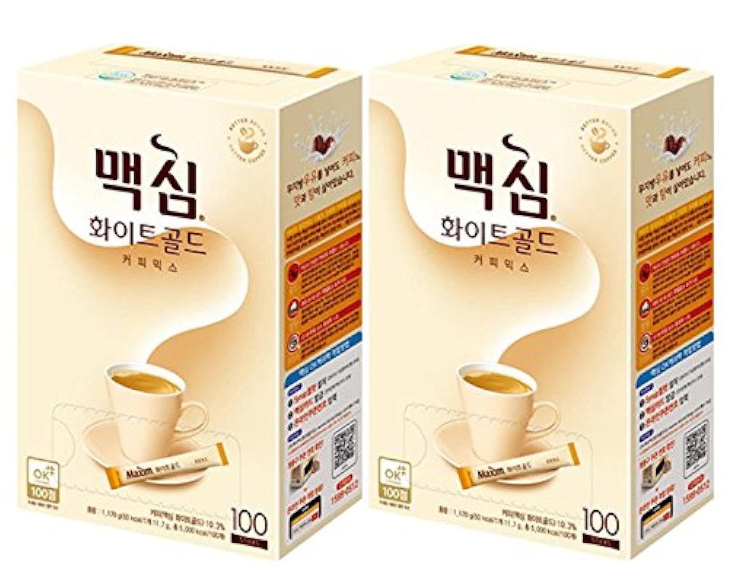 Maxim Coffee Mix, Instant Coffee (  ? ?      ?) 100 sticks/pack (White Gold, 100 Sticks x 2 Box)
