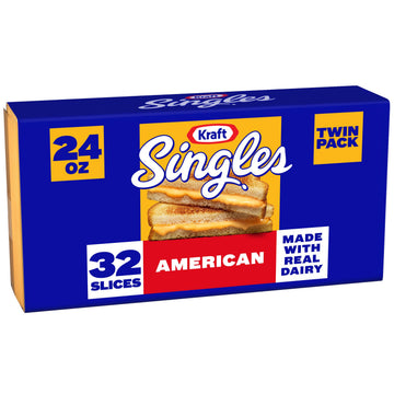 Kraft Singles American Slices Twin Pack, 32 ct Pack