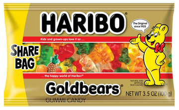 Haribo Gummi Candy, Original Goldbears, 3.5 Oz. Bag (Pack Of 18)
