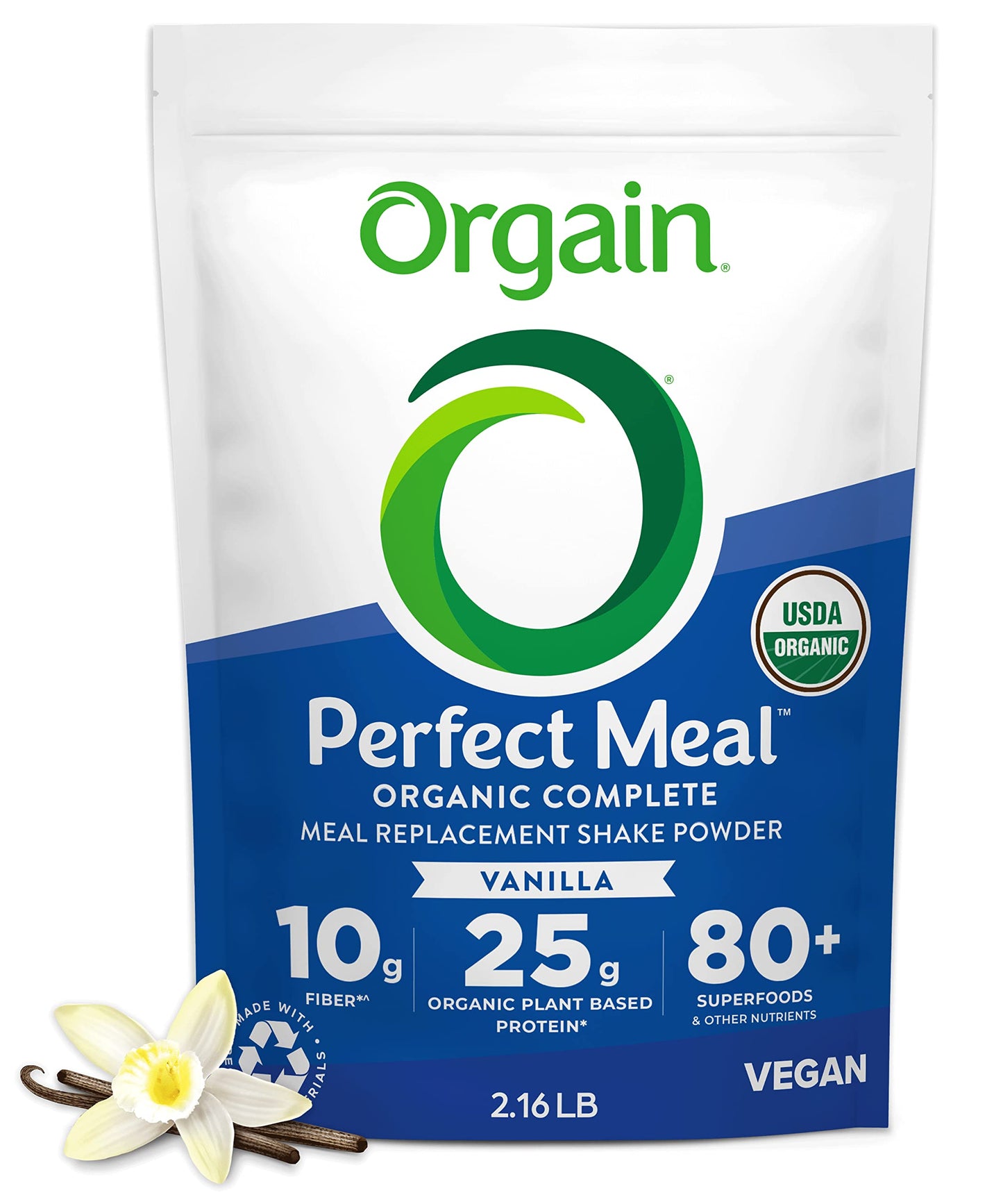 Orgain Perfect Meal, Organic, Vegan Meal Replacement Protein Powder, Vanilla - 25G Plant Based Protein, 80+ Superfoods, 1B Probi