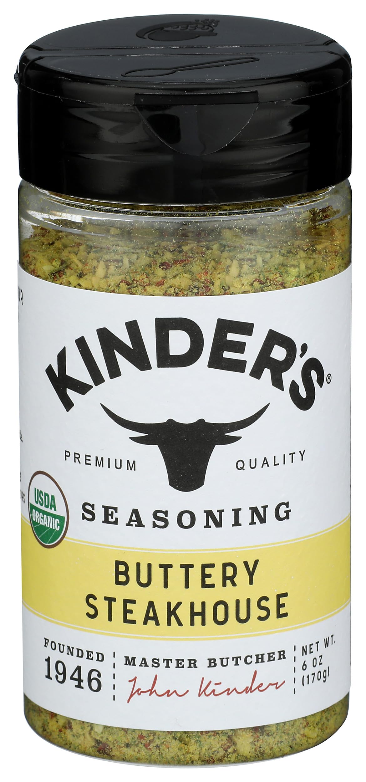 KINDERS Organic Buttery Steakhouse Seasoning, 6 Oz, Perfect for Grilling and Cooking