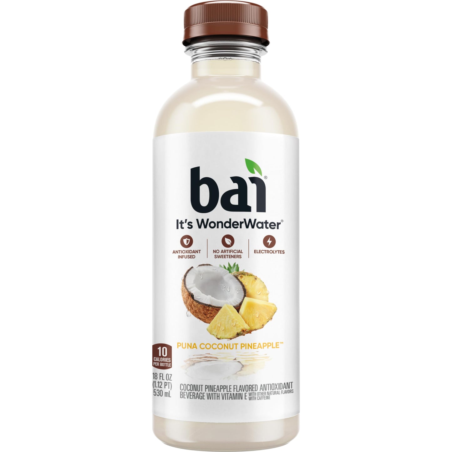 Bai Antioxidant Infused Water Beverage, Puna Coconut Pineapple, with Vitamin C and No Artificial Sweeteners, 18 Fluid Ounce Bott