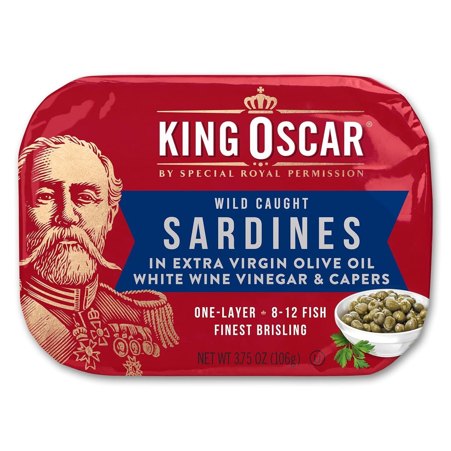 King Oscar Brisling Sardines in Extra Virgin Olive Oil, Wild Caught, 3.75 Ounce (Pack of 12), Gluten Free, Low Carb, Natural