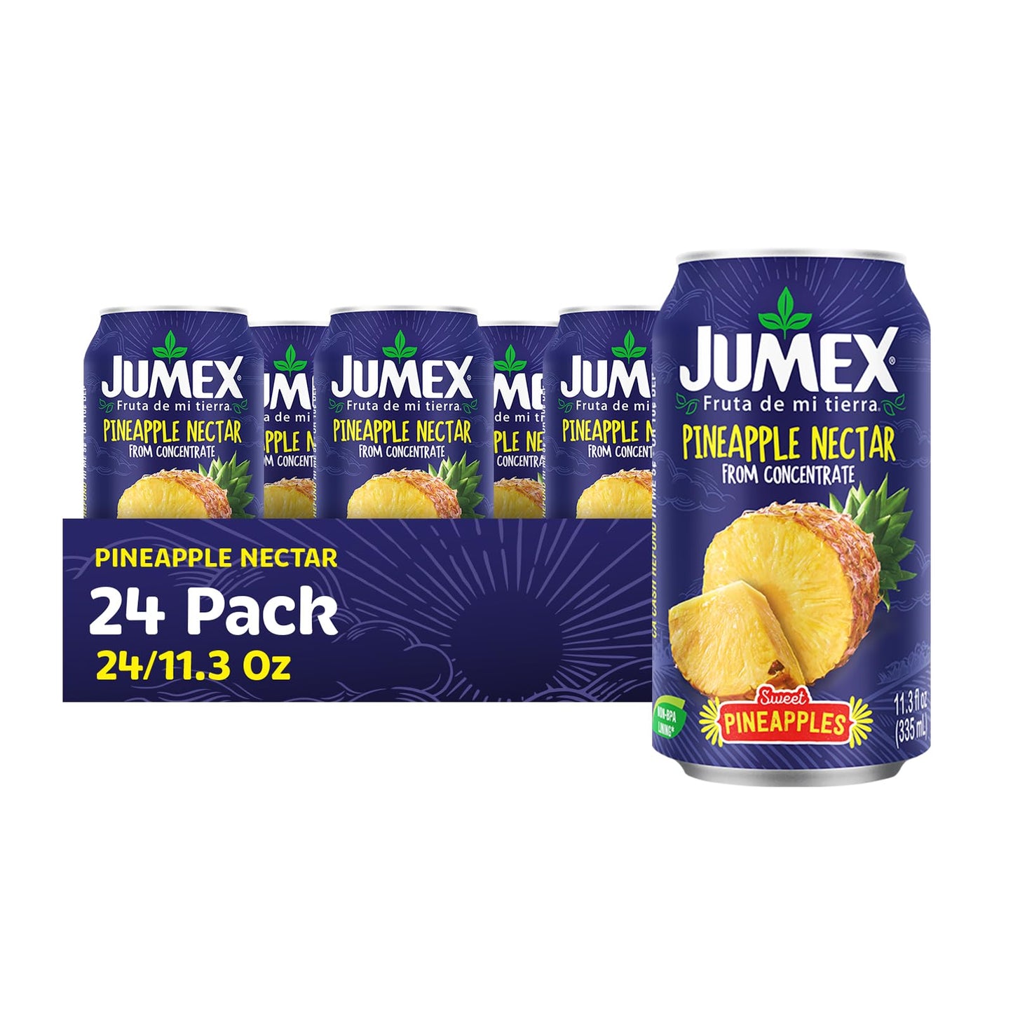 Jumex Pineapple Nectar - Recyclable Can, Non-BPA Lining, 11.3 Fl Oz, Pack of 24