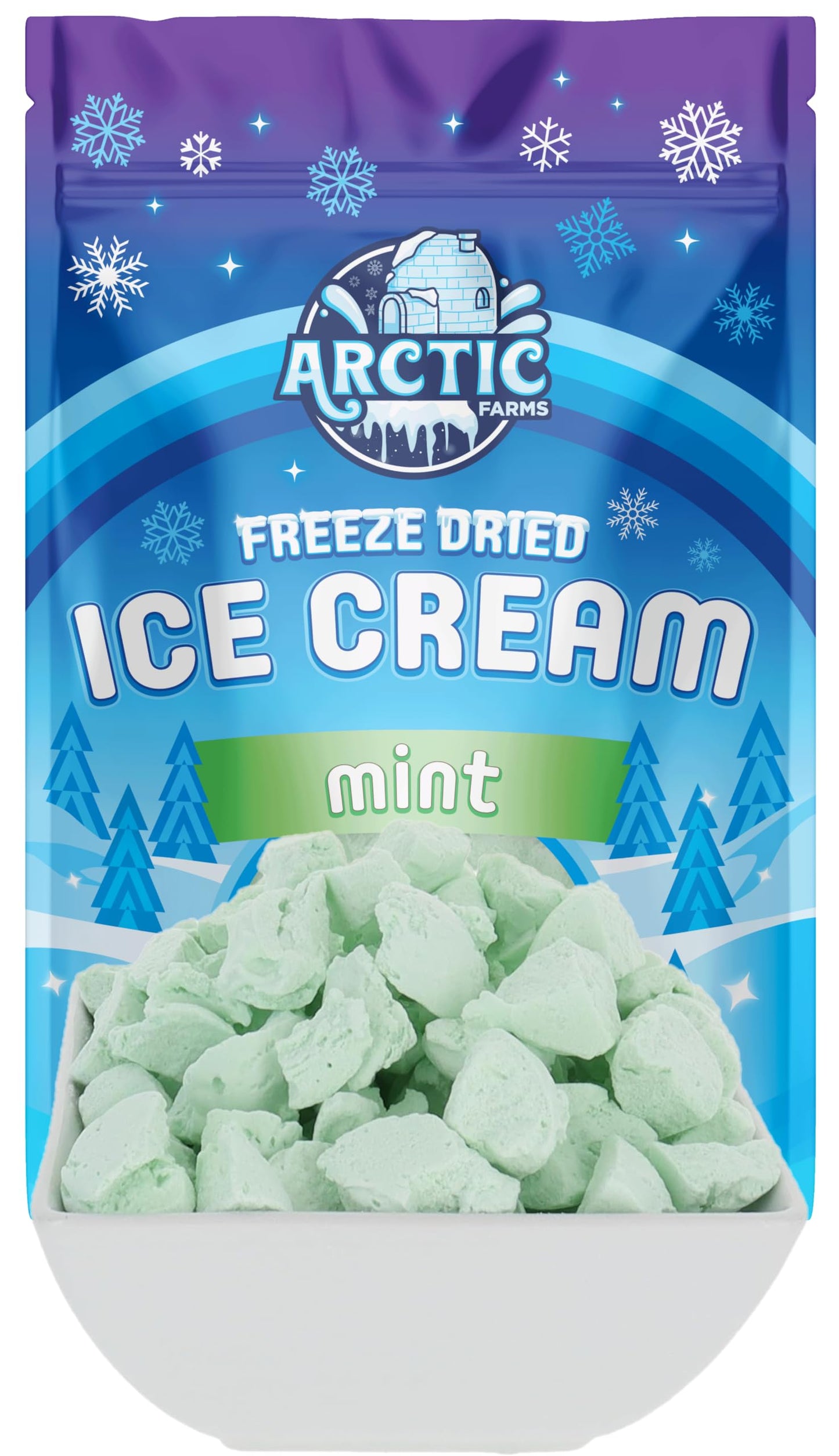 Arctic Farms Freeze Dried Ice Cream Bits Bagged And Boxed - Does Not Melt (Mint, 2.5Oz)