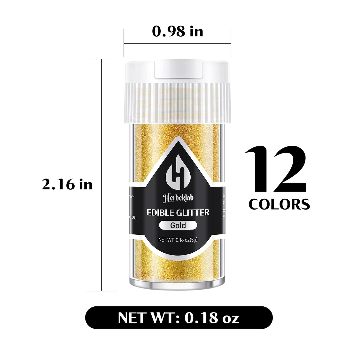 Edible Glitter For Cocktails - 12 Colors Luster Dust Edible Drink Glitter Food Grade Metallic Shimmer Powder Cake Sprinkles For