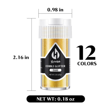 Edible Glitter For Cocktails - 12 Colors Luster Dust Edible Drink Glitter Food Grade Metallic Shimmer Powder Cake Sprinkles For